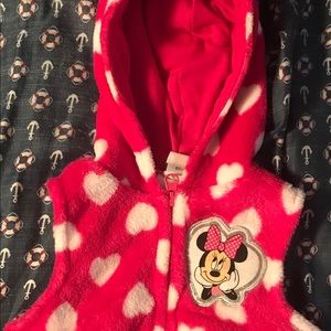 Disney Mini Mouse Sleeveless zip up hoodie vest 3T